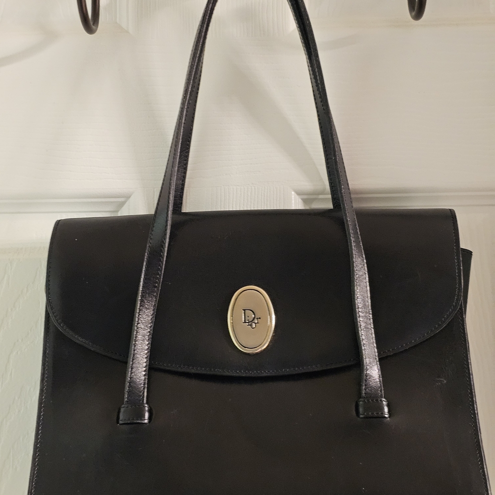 DIOR Vintage Black Leather Handbag